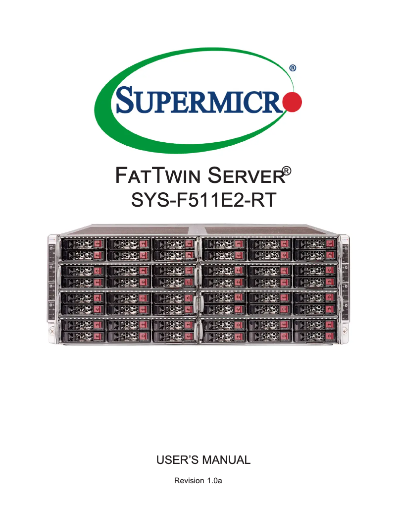 Page 1 de la notice Manuel utilisateur Supermicro SuperServer SYS-F511E2-RT