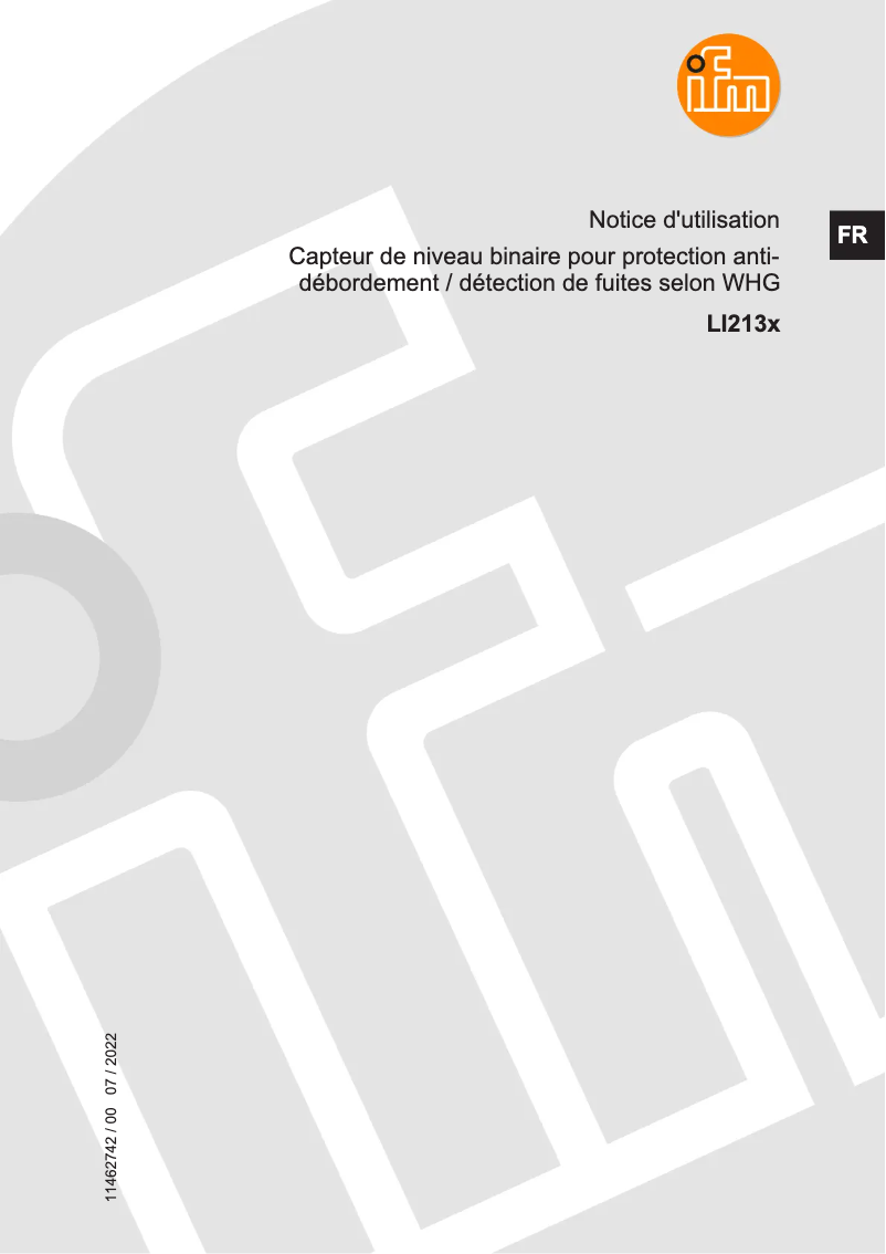 Page 1 de la notice Manuel utilisateur IFM LI2132