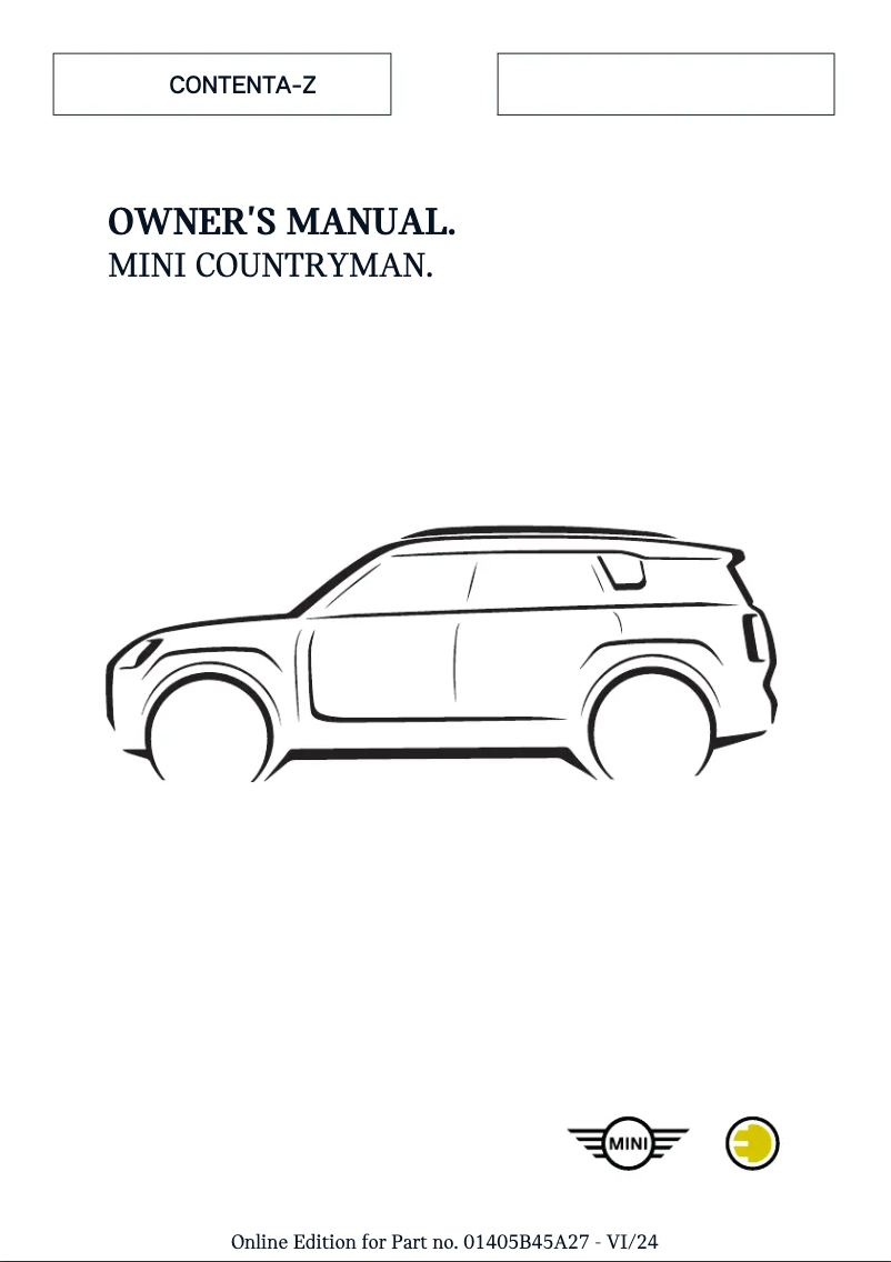Page 1 de la notice Manuel utilisateur Mini SE Countryman (2025)