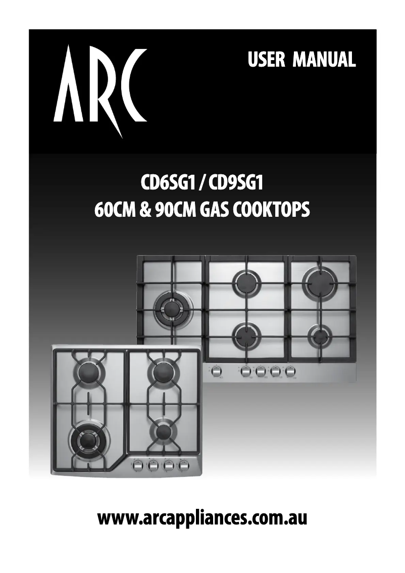 Page 1 de la notice Manuel utilisateur ARC CD9SG1