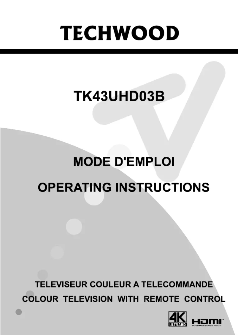 Page n°1 - Manuel utilisateur Techwood TK43UHD03B