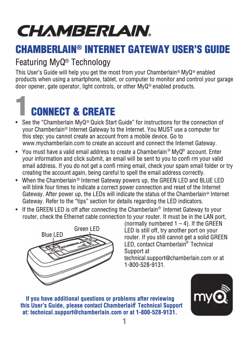 Page 1 de la notice Manuel utilisateur Chamberlain CIGBU