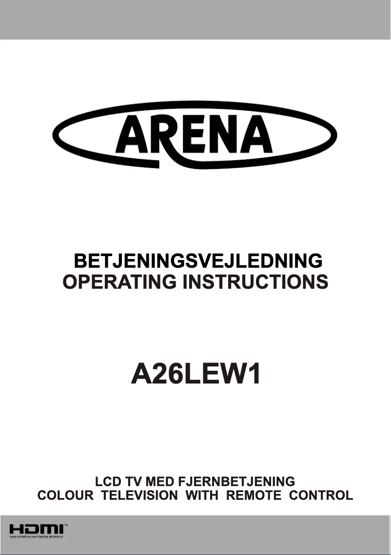 Page n°1 - Manuel utilisateur Arena A26LEW1