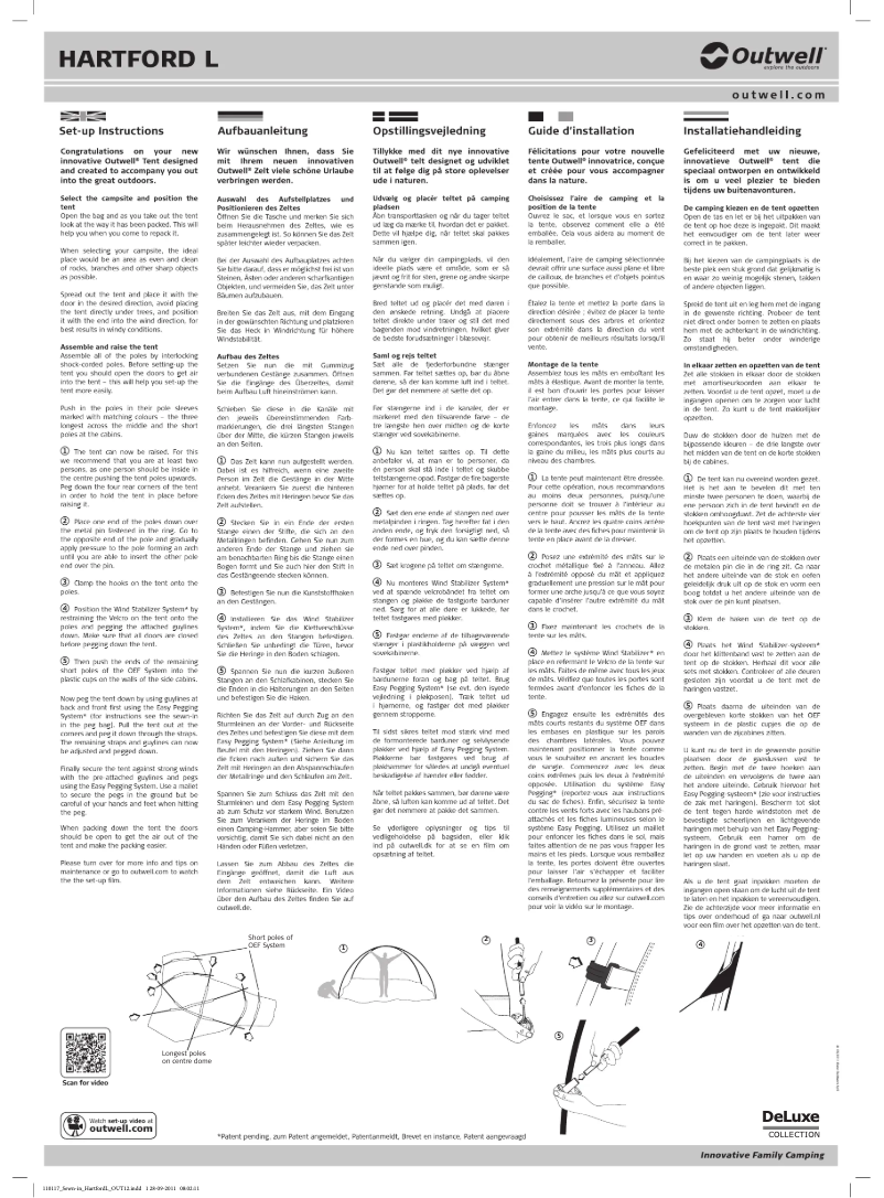 Page 1 de la notice Manuel utilisateur Outwell DeLuxe Green Hartford L