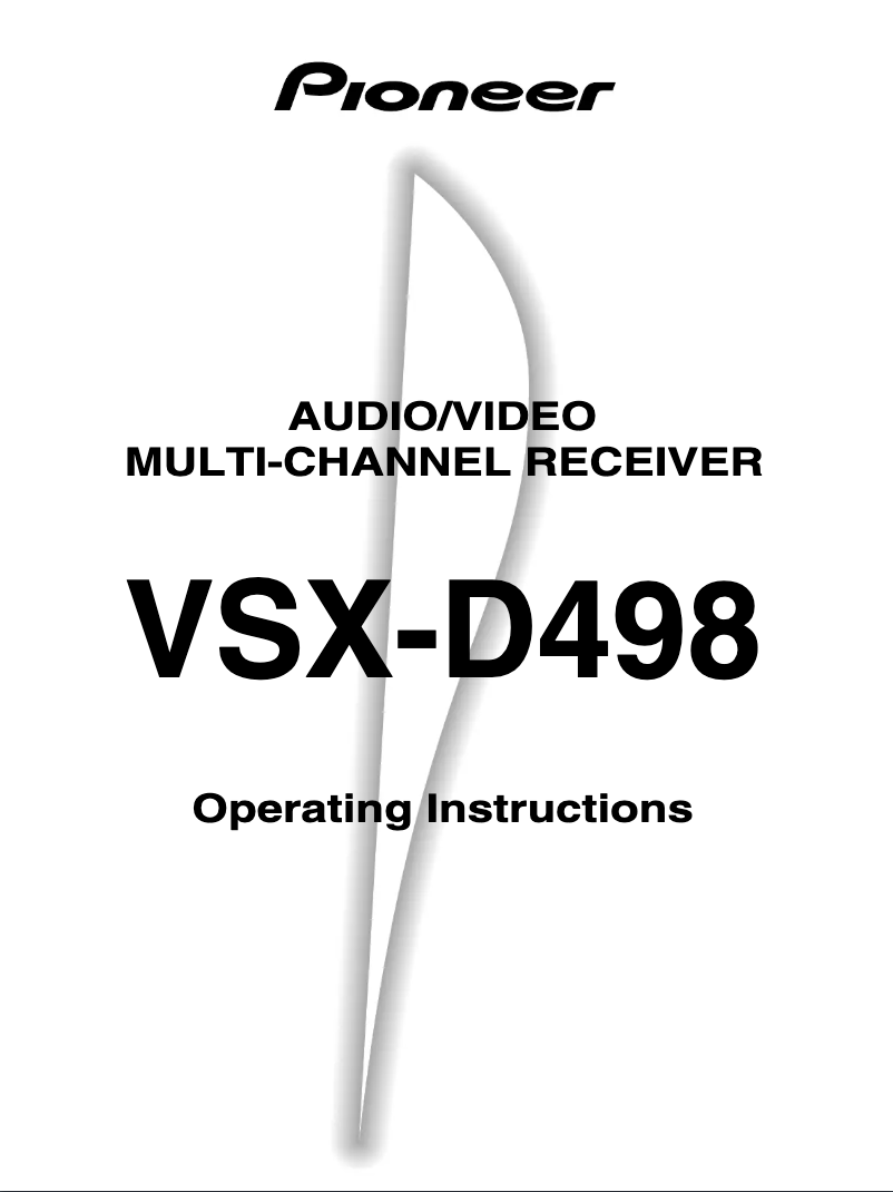 Page n°1 - Manuel utilisateur Pioneer VSX-D498