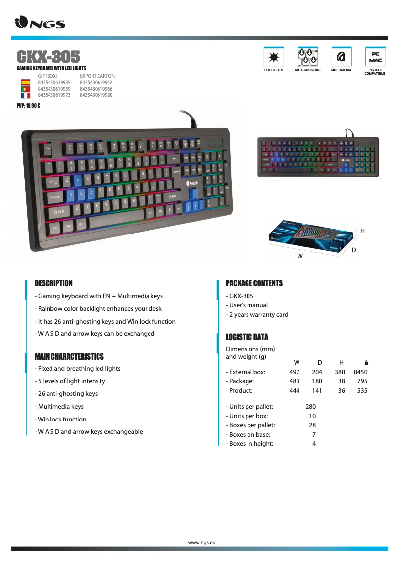 Página 1 del manual Manual de usuario NGS GKX-305