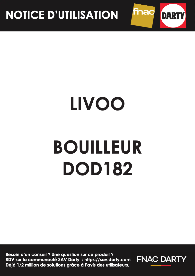 Page n°1 - Manuel utilisateur Livoo DOD182