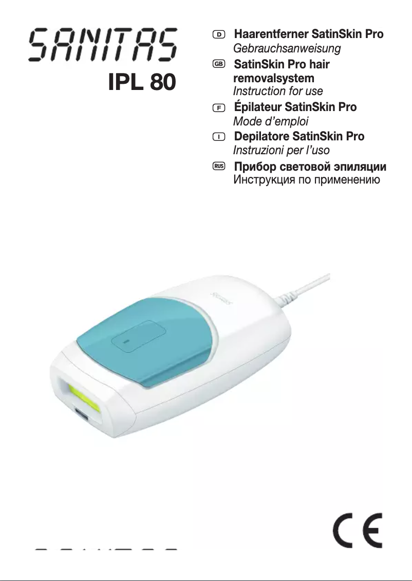 Page n°1 - Manuel utilisateur Sanitas IPL 80