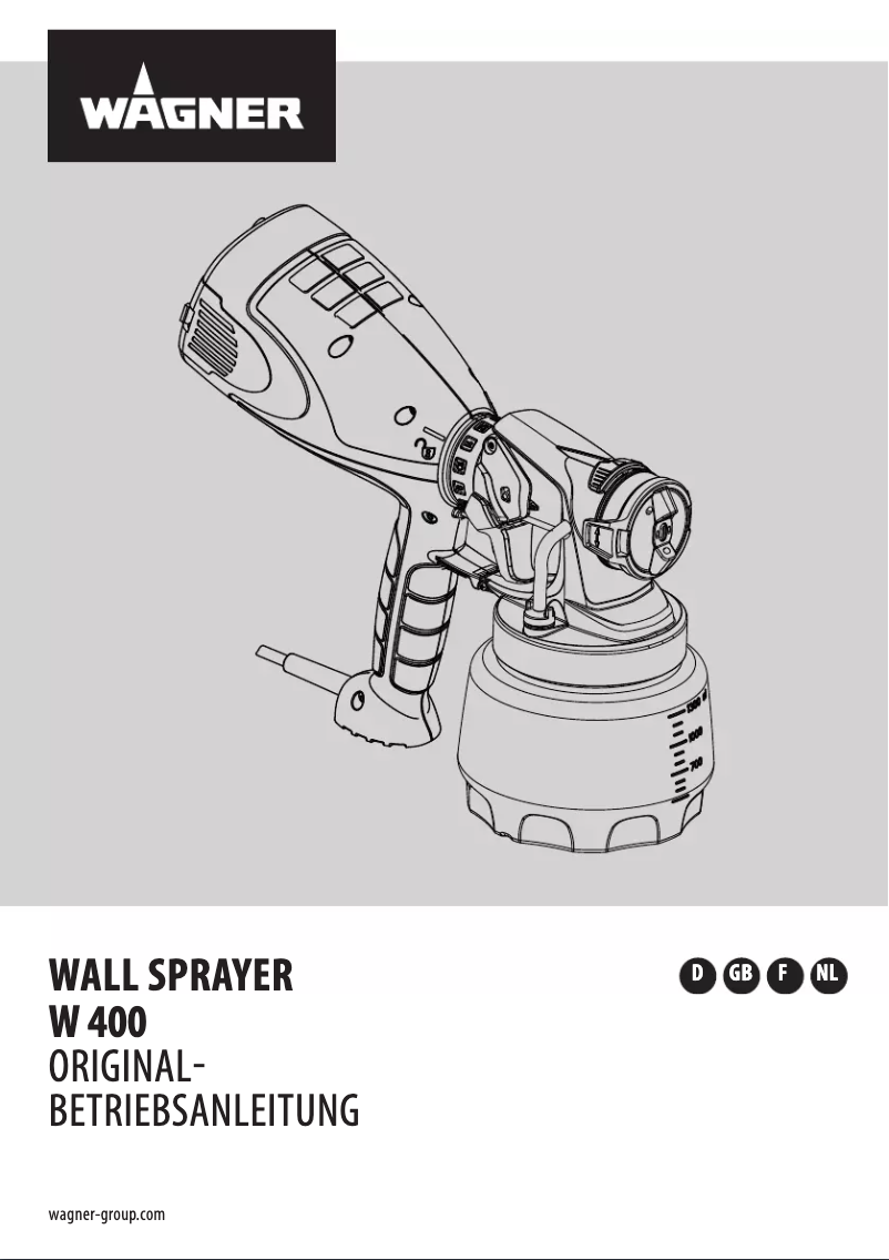 Page 1 de la notice Manuel utilisateur Wagner W 400 WallSprayer