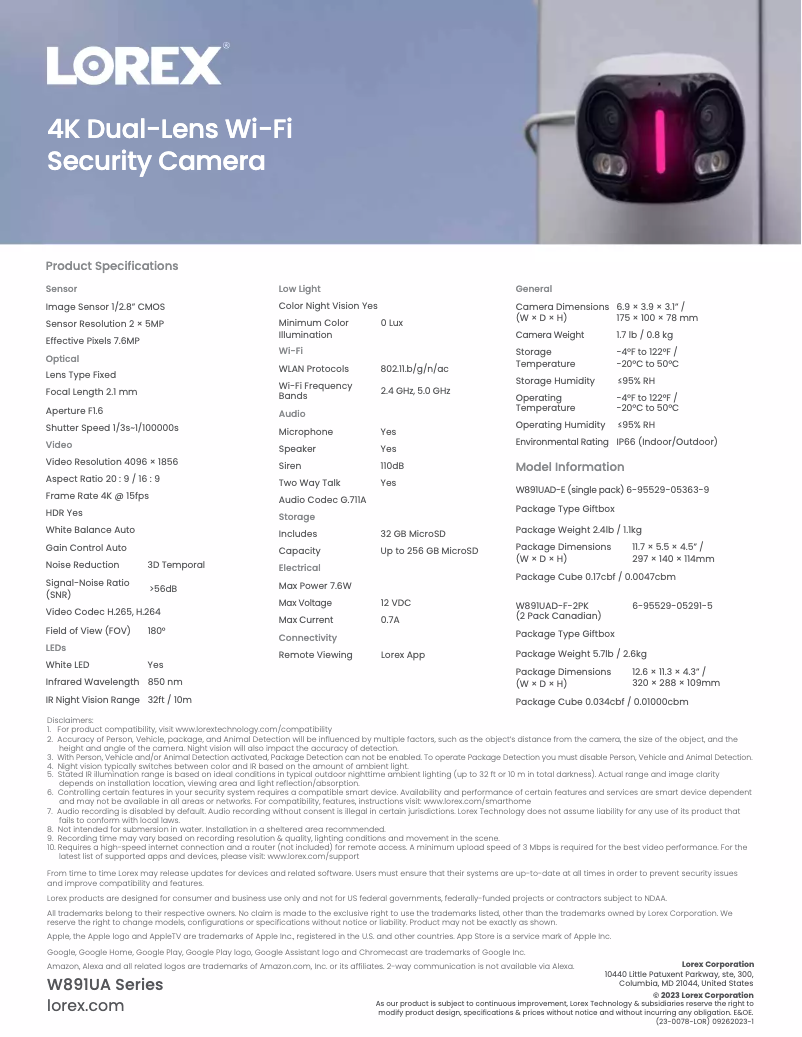 Imagen de la primera página del manual del dispositivo W891UAD-E