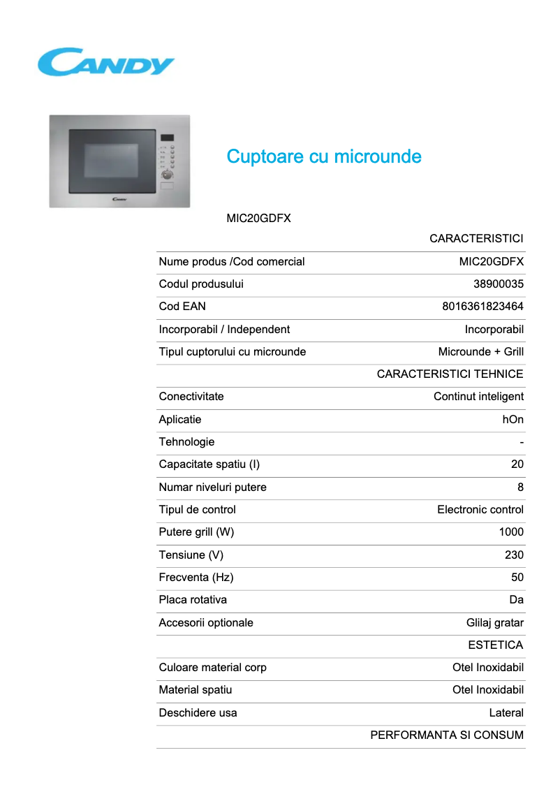 Image de la première page du manuel de l'appareil MIC 20 GDFX
