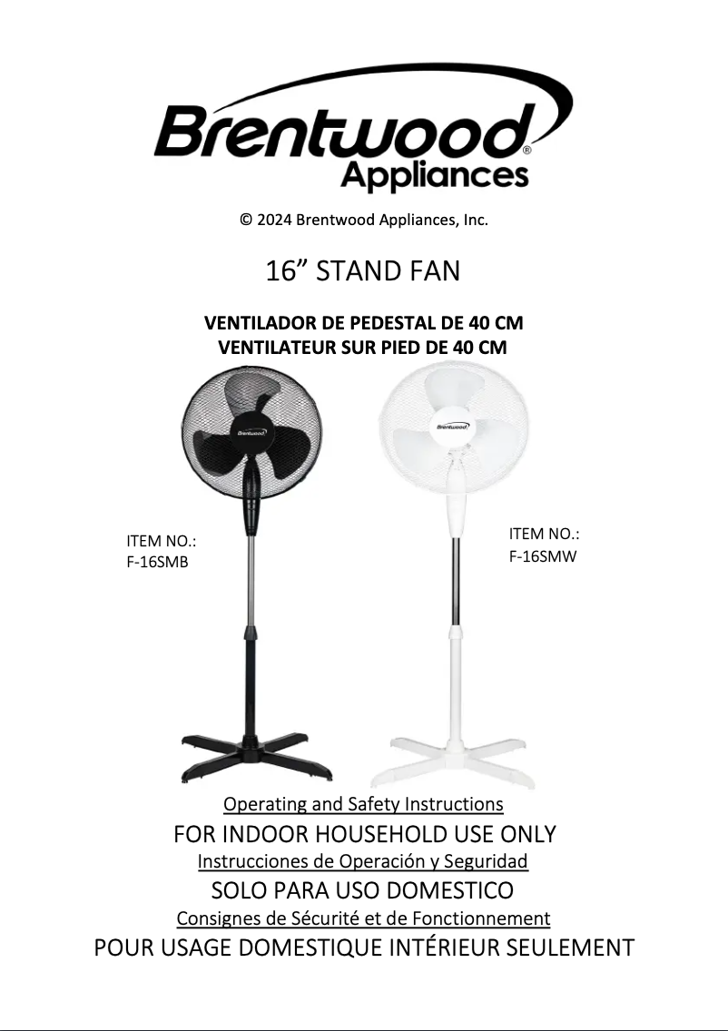 Página 1 del manual Manual de usuario Brentwood F-16SMB