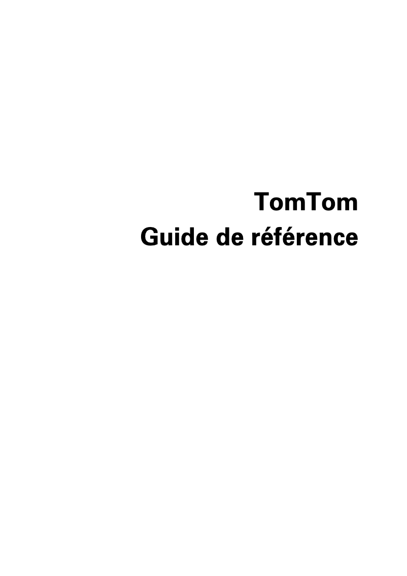 Page 1 de la notice Manuel utilisateur TomTom GO 2505 TM