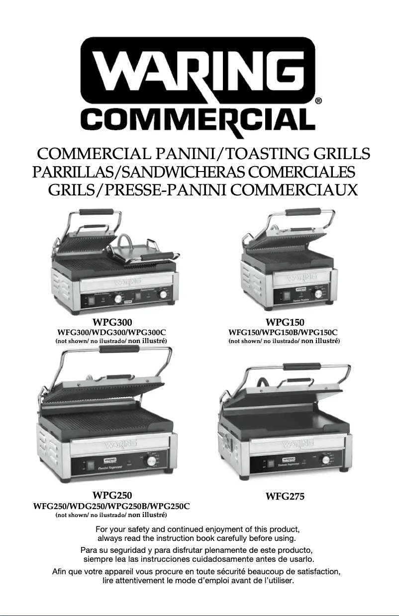 Page n°1 - Manuel utilisateur Waring Commercial WPG150