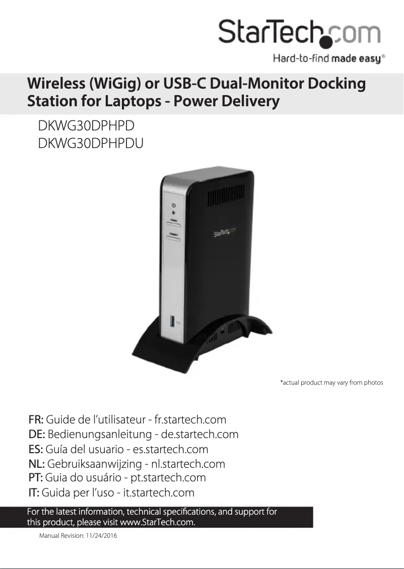 Page n°1 - Manuel utilisateur StarTech.com DKWG30DPHPD