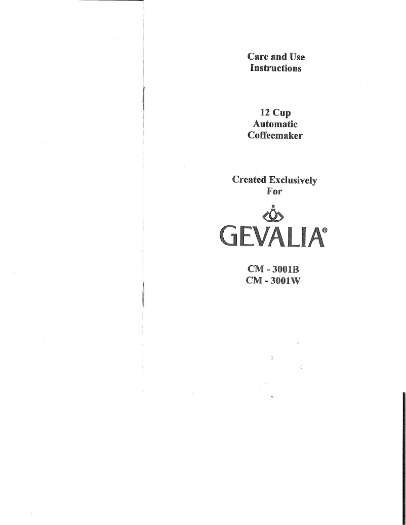 Image de la première page du manuel de l'appareil CM-3001W