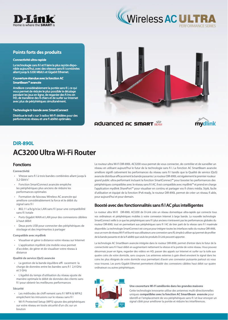 Page n°1 - Fiche technique D-Link DIR-890L