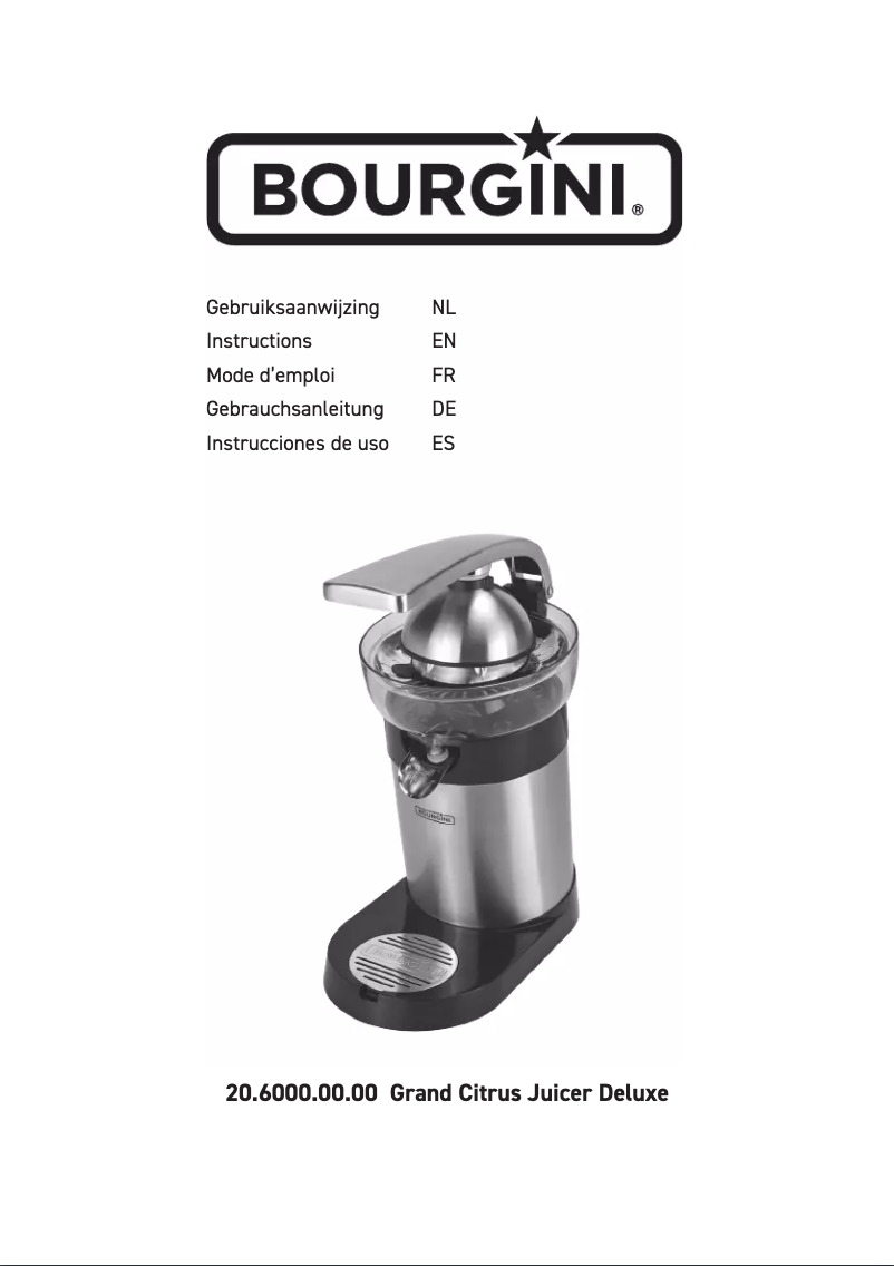 Page n°1 - Manuel utilisateur Bourgini Grand Citrus Juicer Deluxe