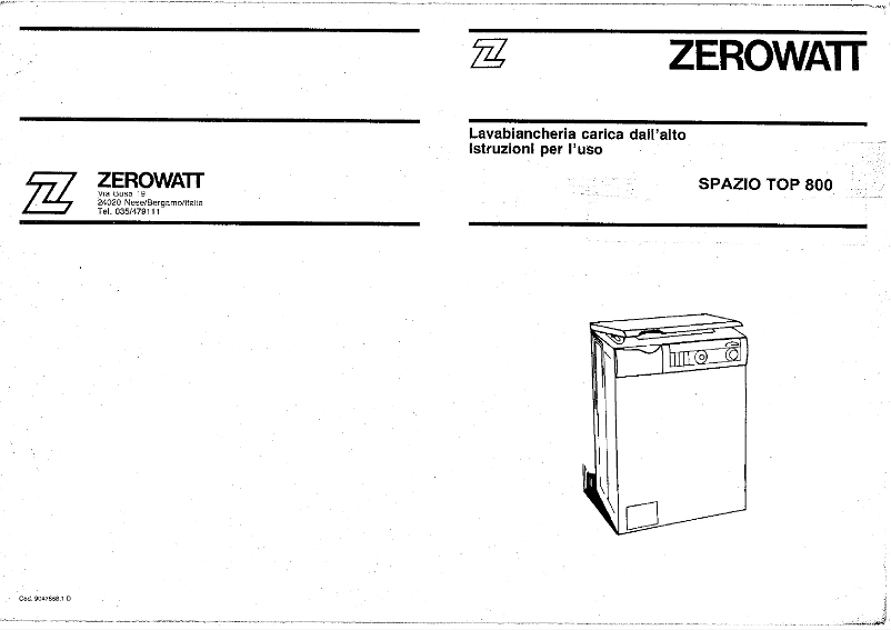 Page 1 de la notice Manuel utilisateur Zerowatt LB SP.T 800