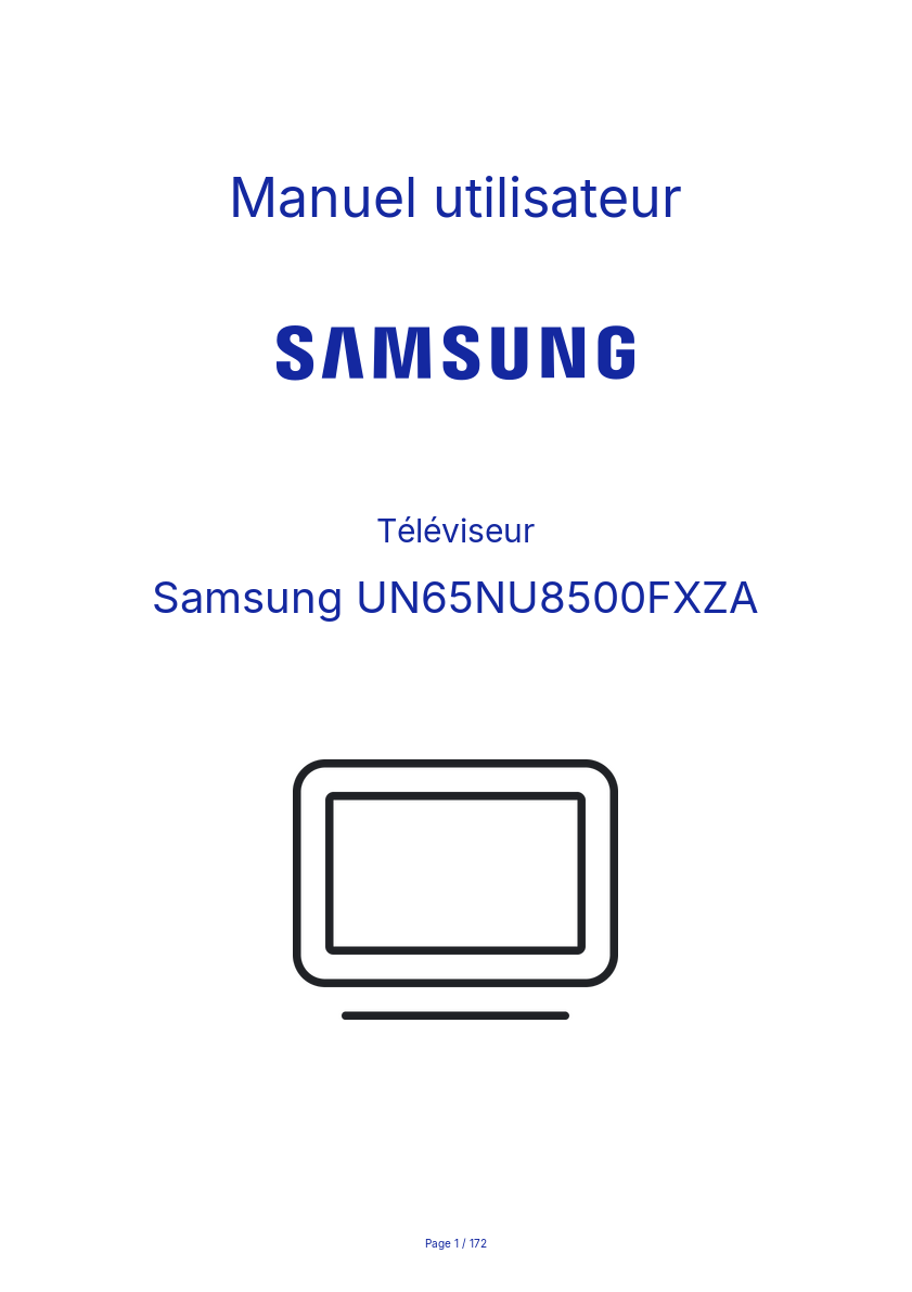 Image de la première page du manuel de l'appareil UN65NU8500FXZA