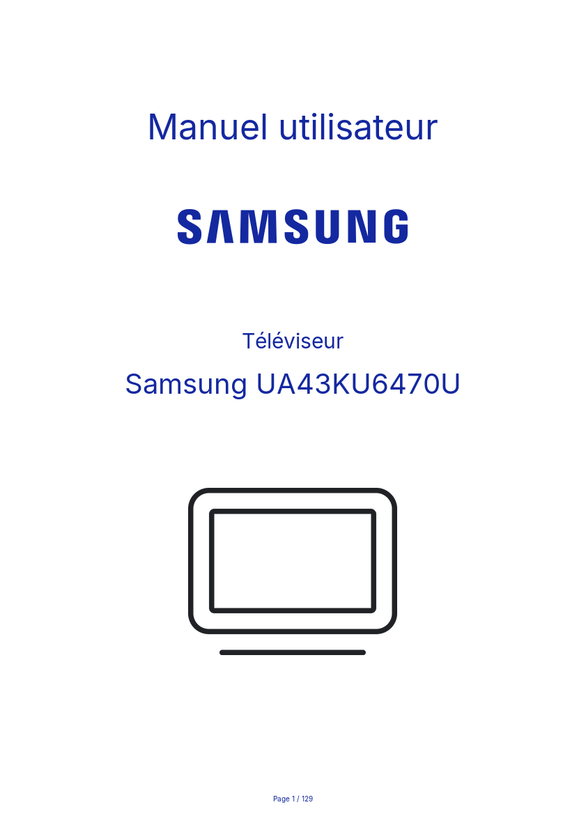 Page n°1 - Manuel utilisateur Samsung UA43KU6470U