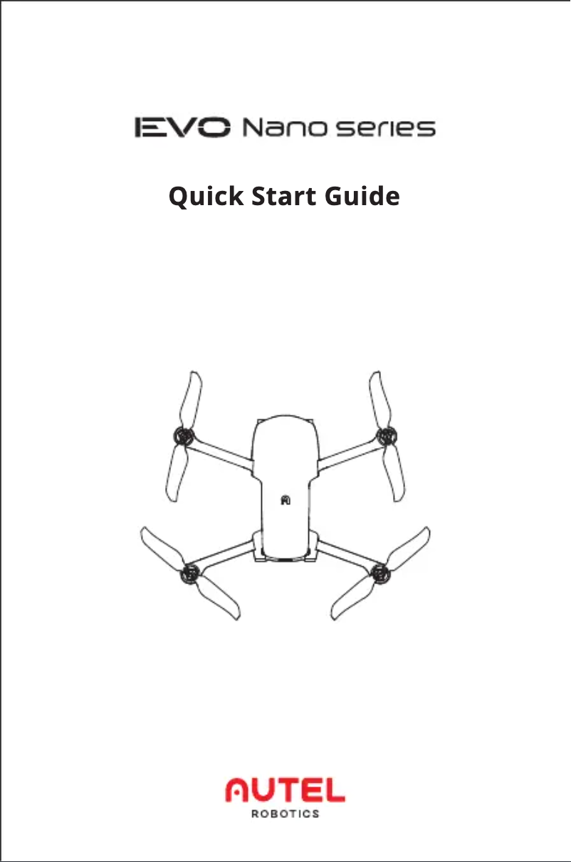 Page 1 de la notice Guide de démarrage rapide Autel EVO Nano+