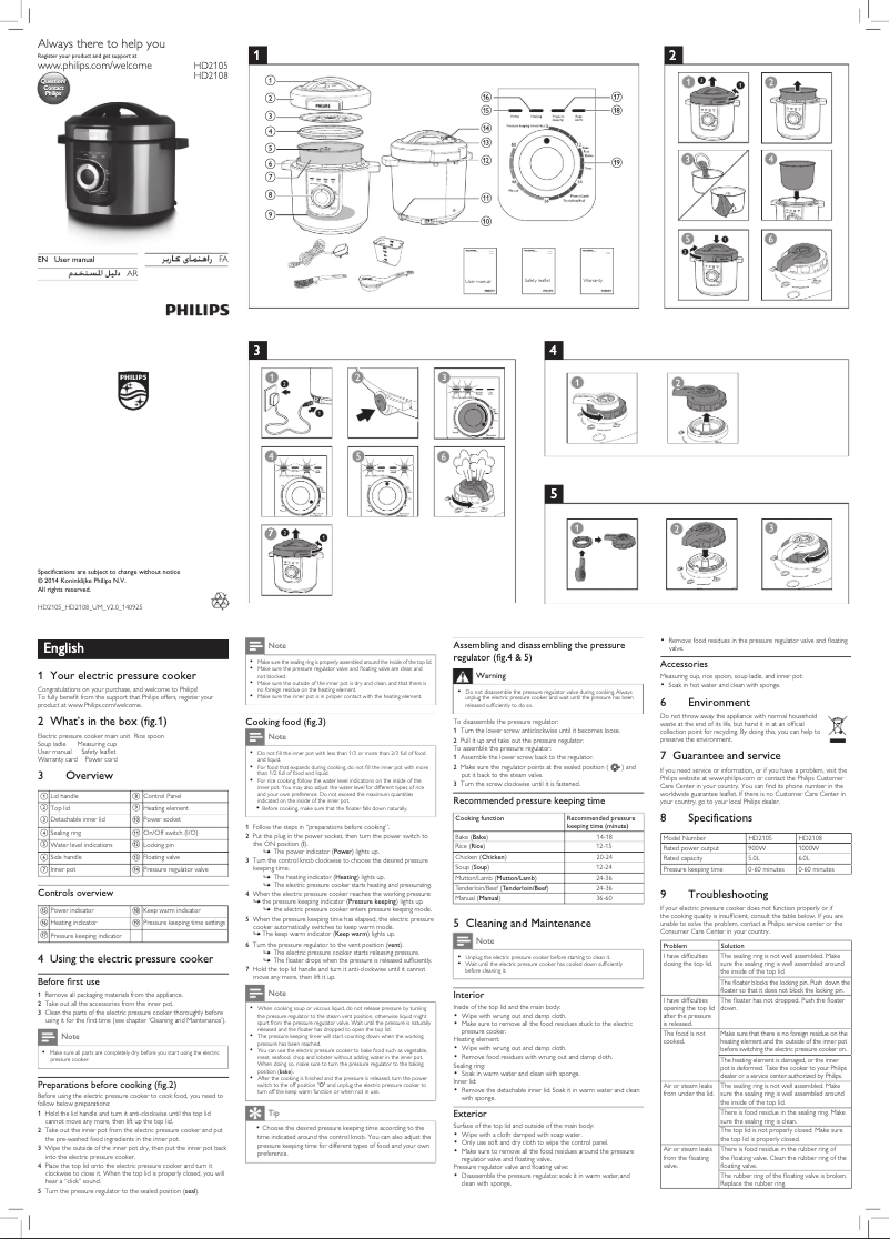 Página 1 del manual Manual de usuario Philips Daily Collection HD2108