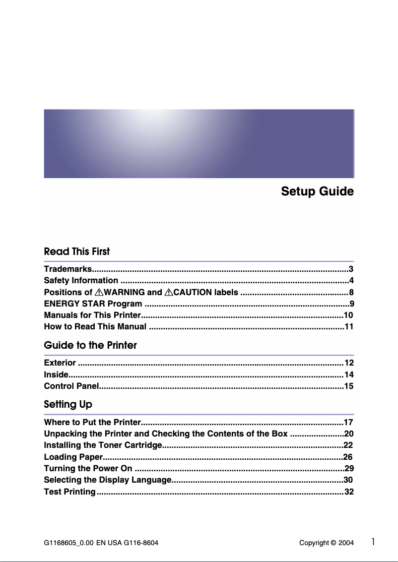 Página 1 del manual Manual de usuario Ricoh Aficio AP610N