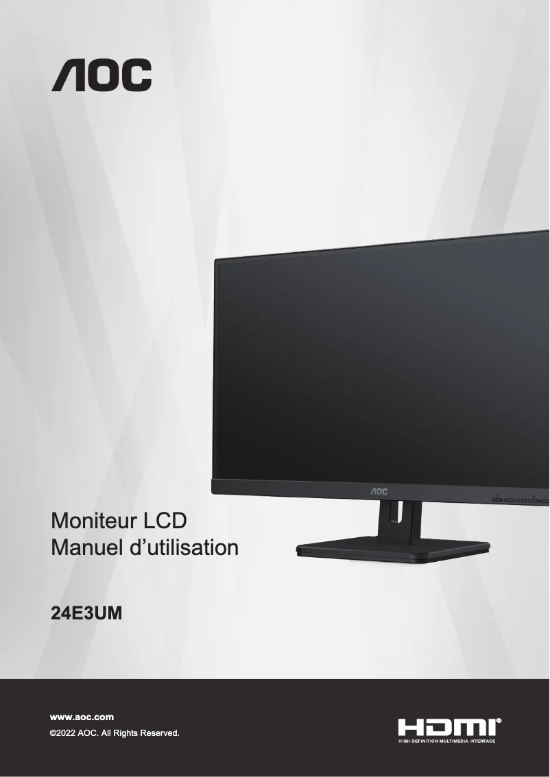 Page 1 de la notice Manuel utilisateur AOC 24E3UM