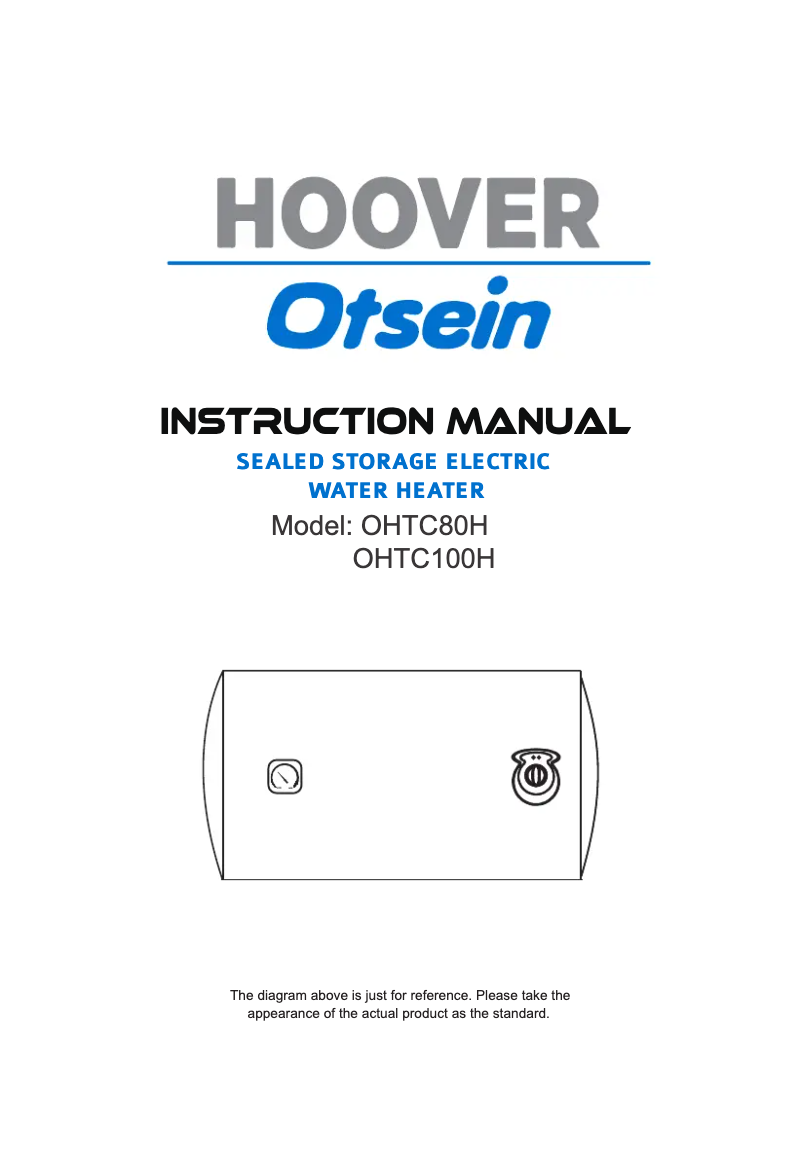 Page n°1 - Manuel utilisateur Otsein-Hoover OHTC100H