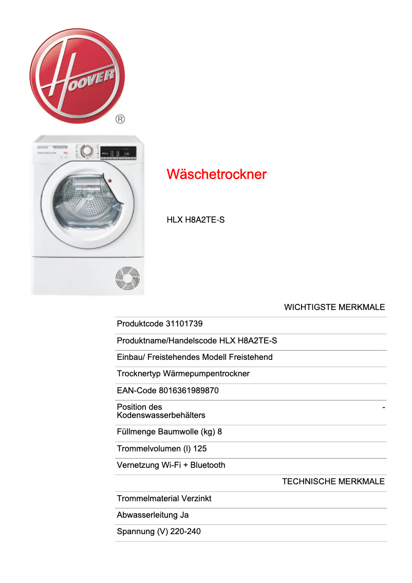 Image de la première page du manuel de l'appareil LINK X-CARE HLX H8A2TE-S