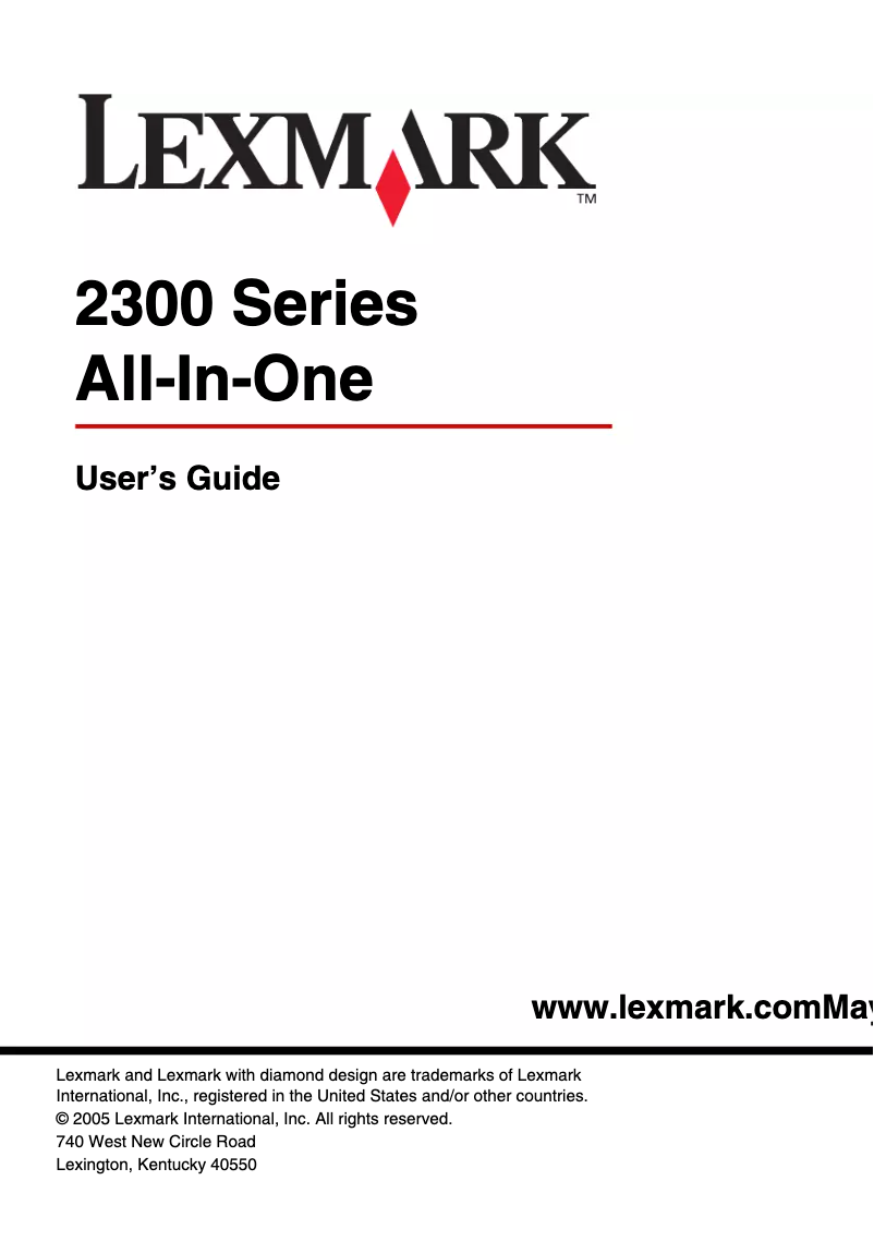 Page 1 de la notice Manuel utilisateur Lexmark X2350
