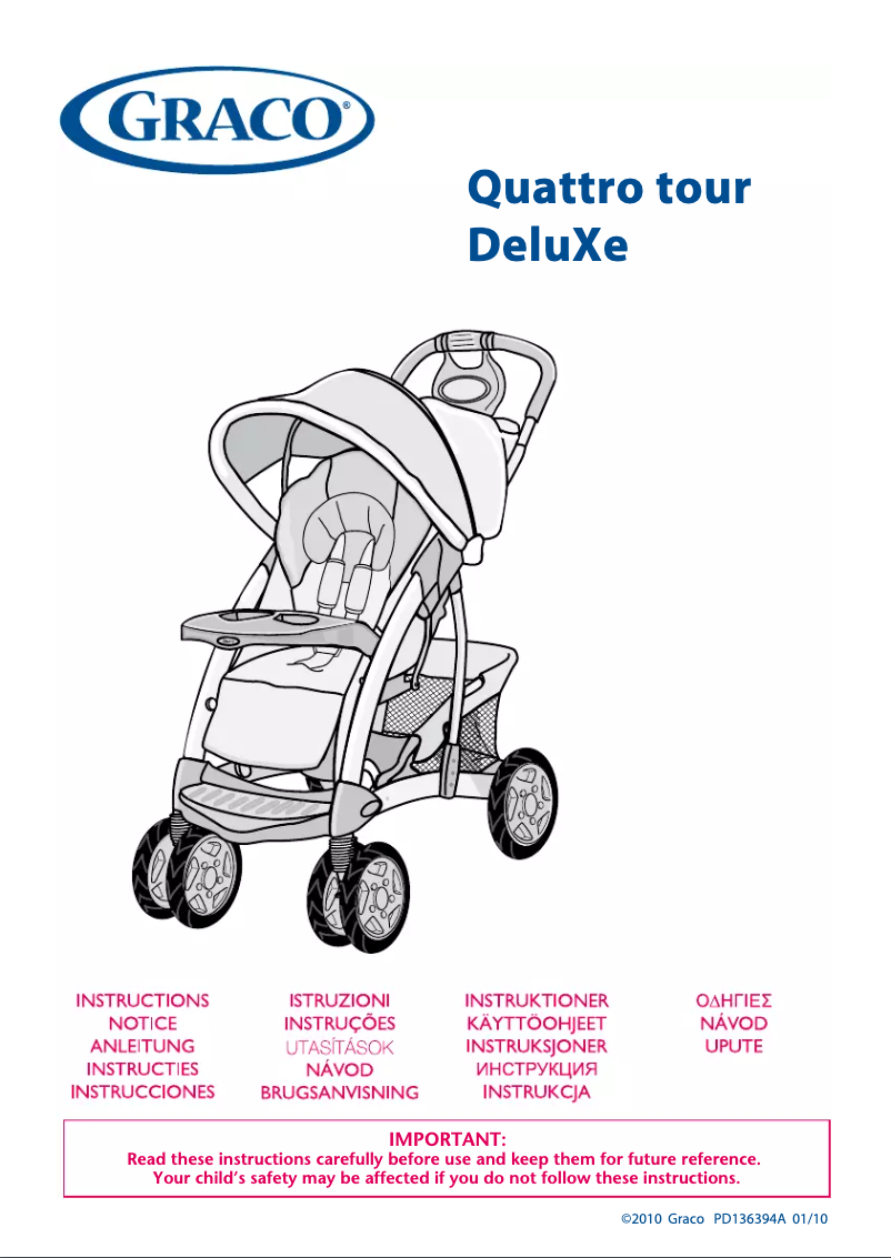 Page 1 de la notice Manuel utilisateur Graco Quattro Tour Sport