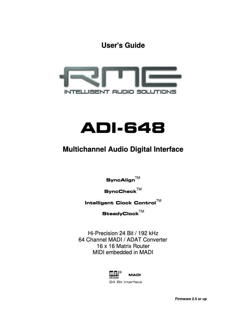 Page n°1 - Manuel utilisateur RME ADI-648