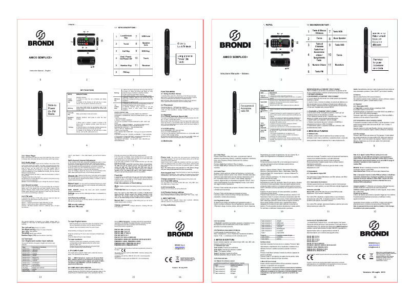 Image de la première page du manuel de l'appareil Amico Semplice+