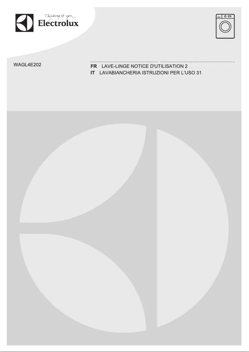 Page n°1 - Manuel utilisateur Electrolux WAGL4E202