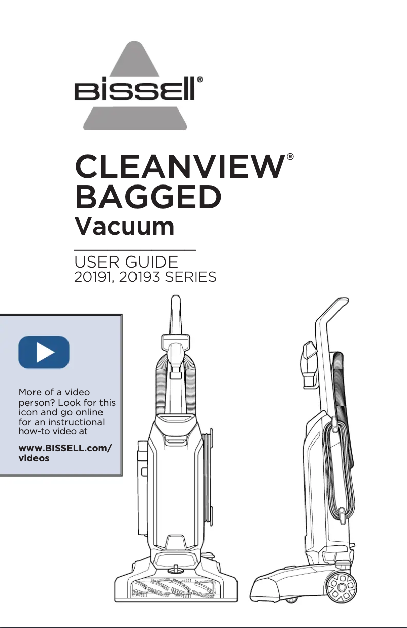 Page 1 de la notice Manuel utilisateur Bissell CleanView 20193