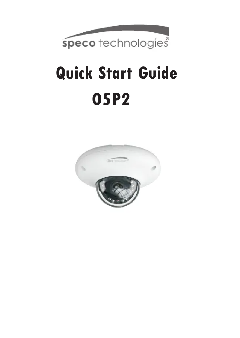 Page n°1 - Guide de démarrage rapide Speco Technologies O5P2