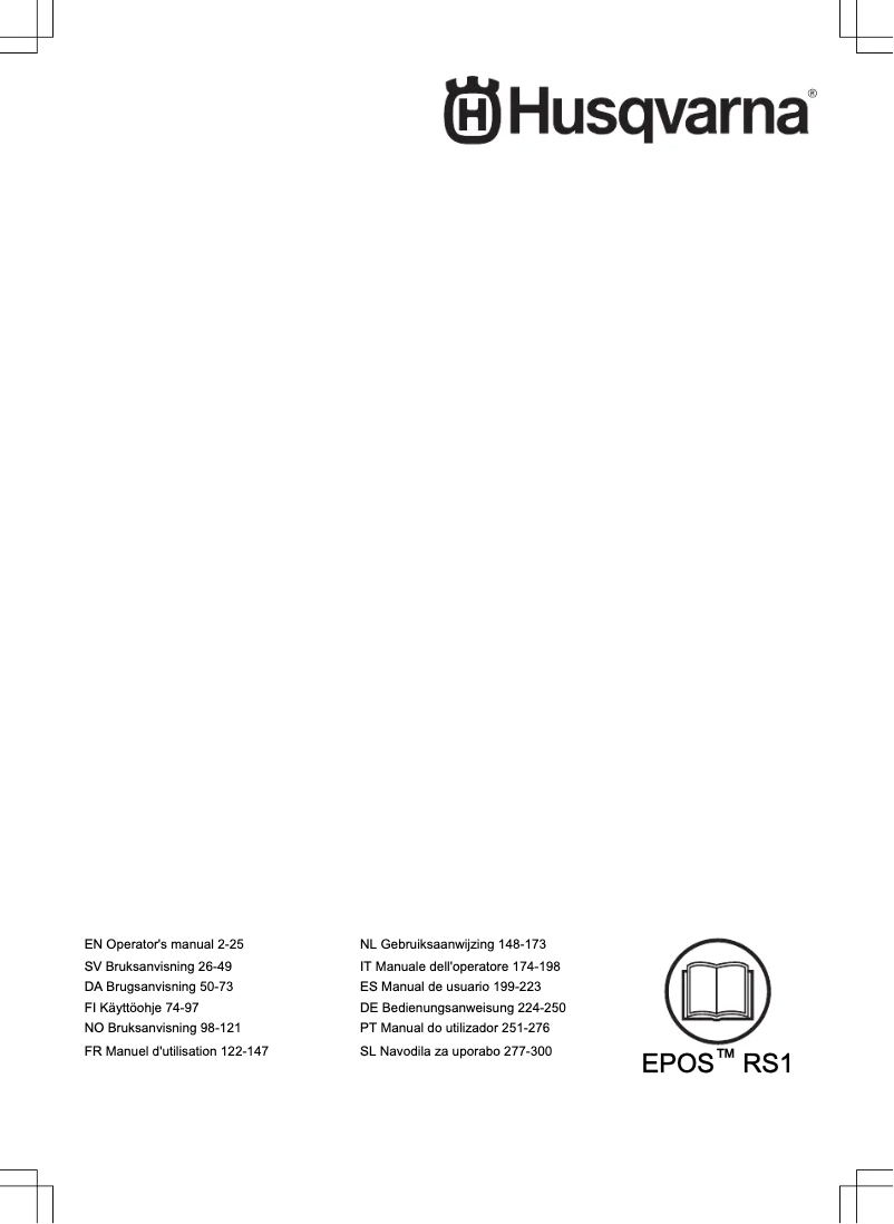 Page 1 de la notice Manuel utilisateur Husqvarna EPOS RS1