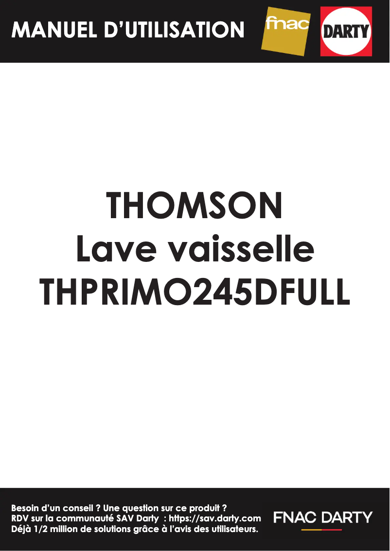 Page 1 de la notice Manuel utilisateur Thomson THPRIMO245DFULL