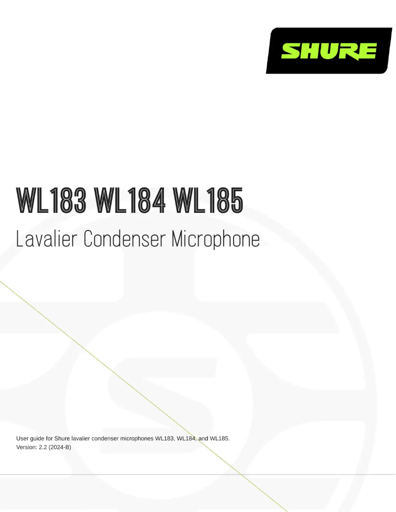 Page n°1 - Manuel utilisateur Shure WL183