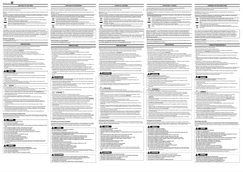 Page n°1 - Instructions de sécurité Kenwood TK-3701D