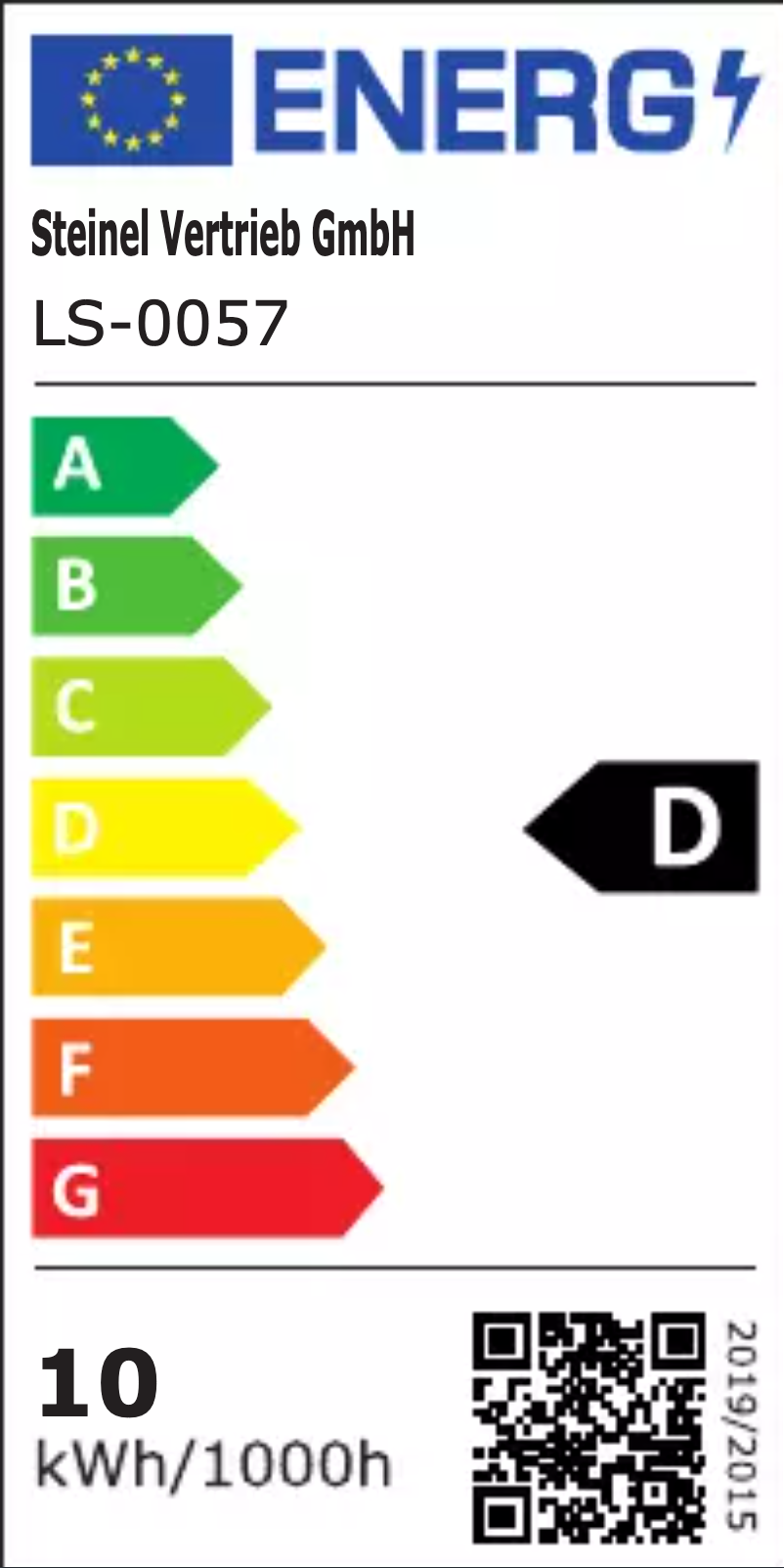 Page 1 de la notice Label énergétique Steinel L 240 S