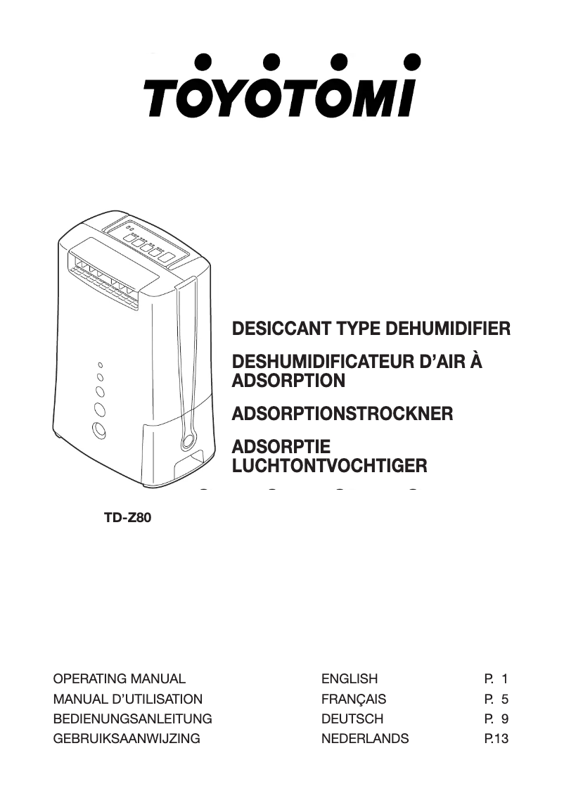 Image de la première page du manuel de l'appareil TD-Z80