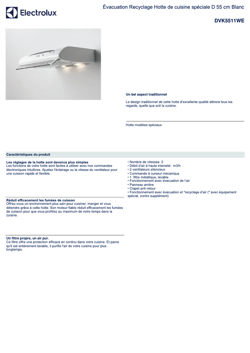Image de la première page du manuel de l'appareil DVK5511WE