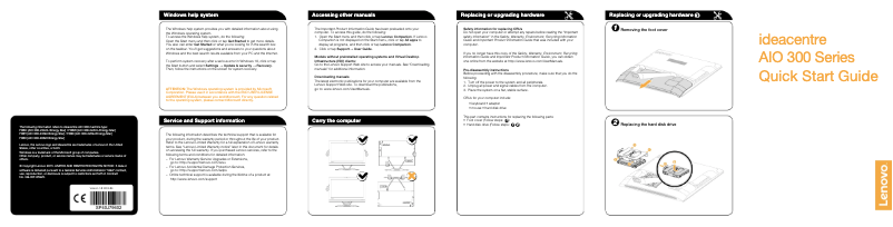 Image de la première page du manuel de l'appareil IdeaCentre AIO 300