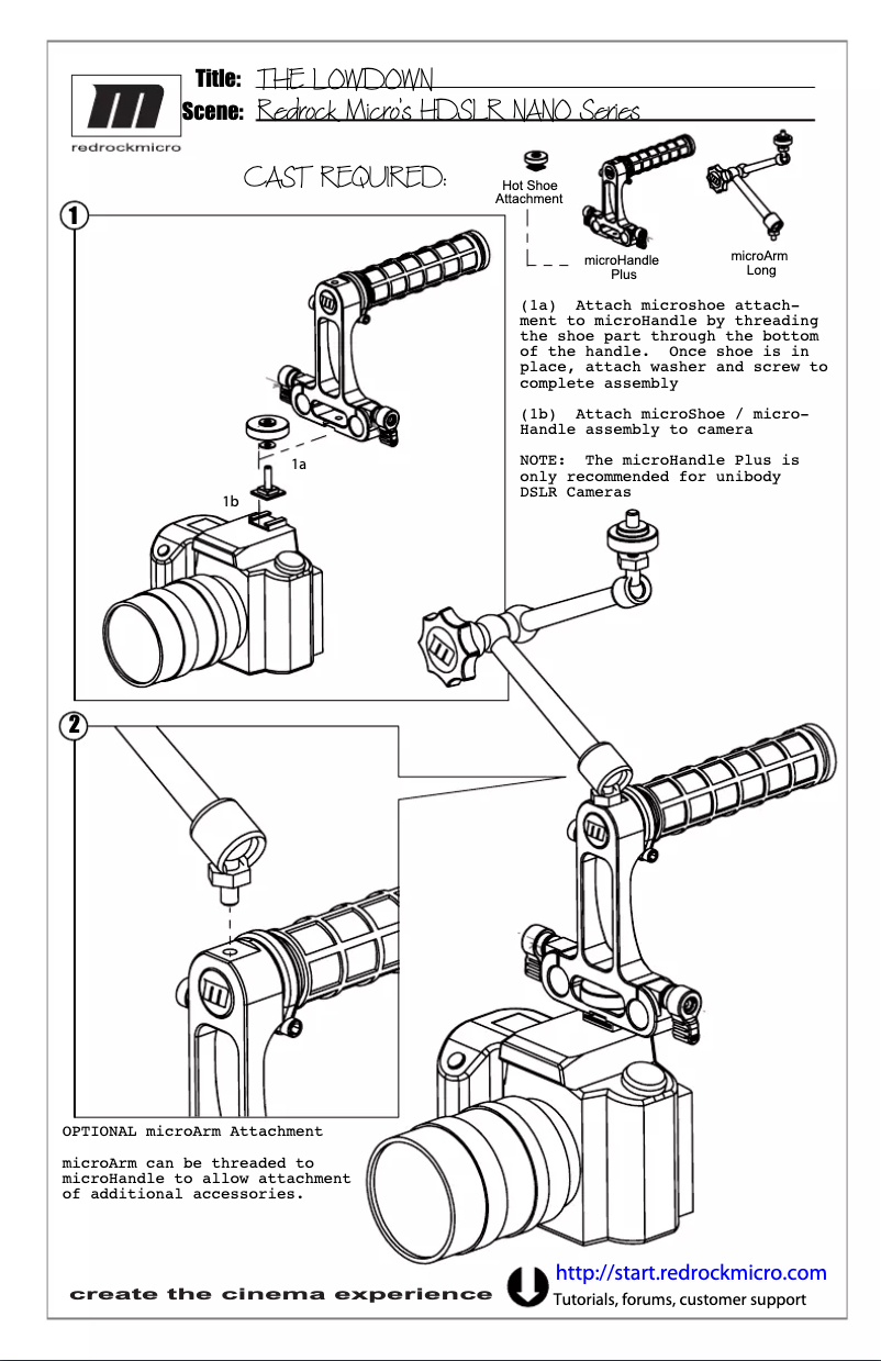 Page n°1 - Manuel utilisateur Redrock Micro Nano Low Down