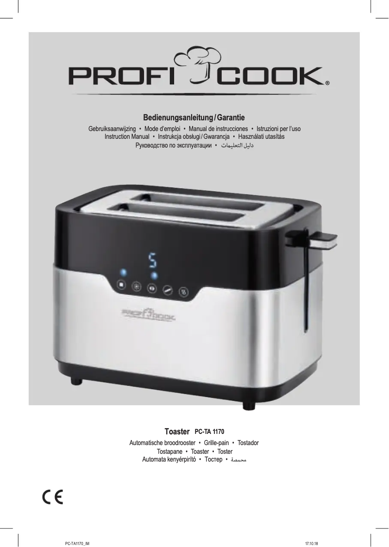 Page 1 de la notice Manuel utilisateur ProfiCook PC-TA 1170