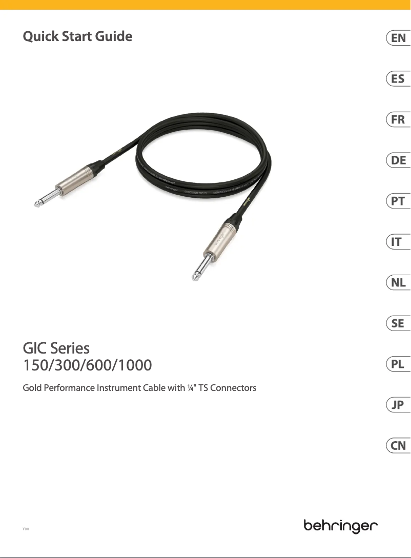 Página 1 del manual Manual de usuario Behringer GIC-1000