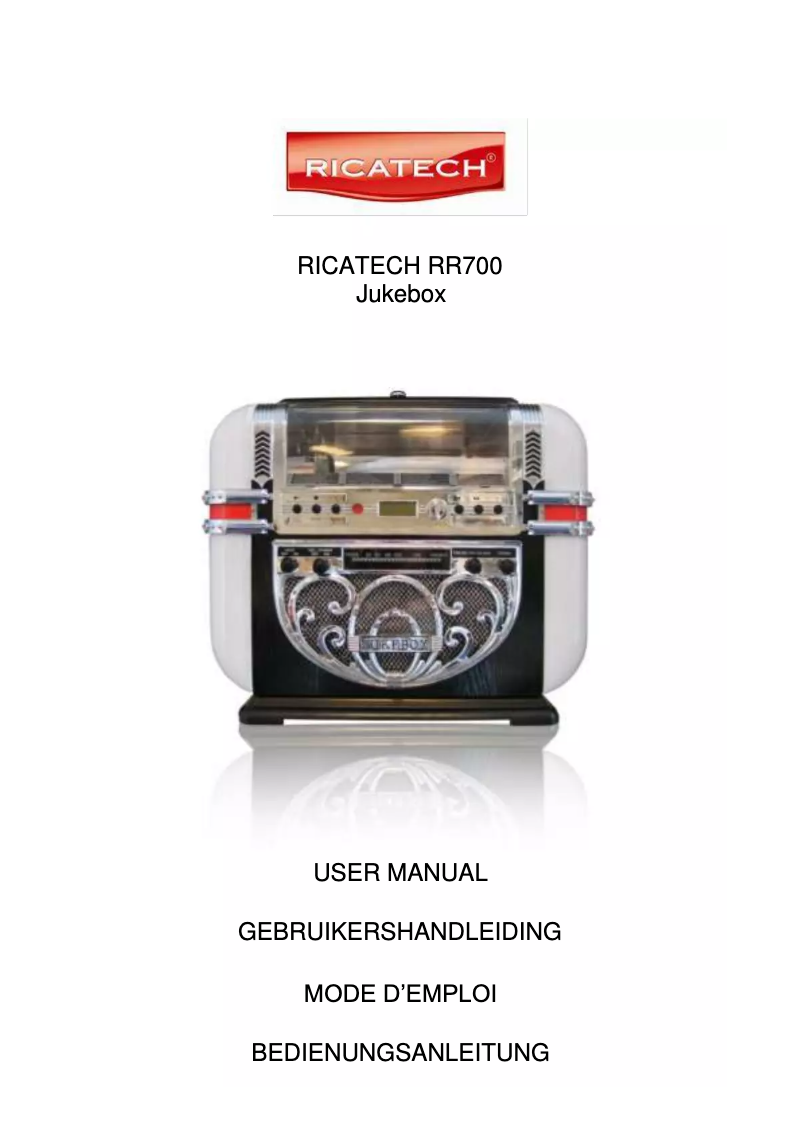 Page n°1 - Manuel utilisateur Ricatech RR700
